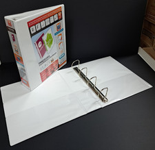 3x A4 WHITE 4 D RING 50mm ELBA PRESENTATION RING BINDERS FILES ALL ROUND POCKETS