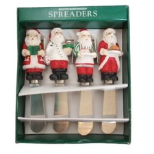 Santa Claus Chef Spreaders Set 4 Boston Warehouse Christmas 1996 5" Vintage
