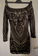 pink boutique Size 6 Black Sequin Mini Dress