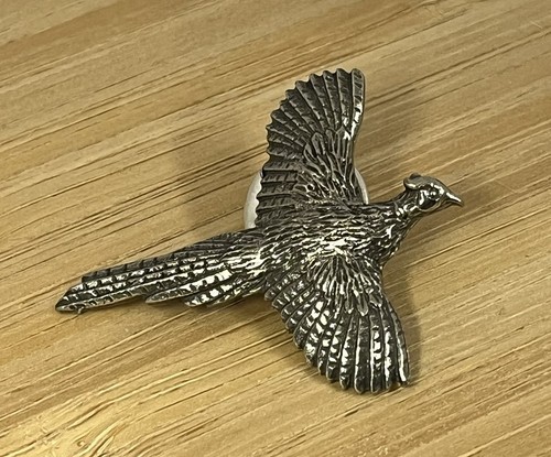 Flying pheasant pewter - pewter, pin
