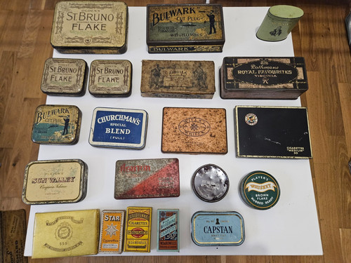 Tobacco cigarette vintage tins - cigarette,