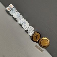 Vintage Religious Pendant SOS Talisman Christianity Cross Emergency Details 