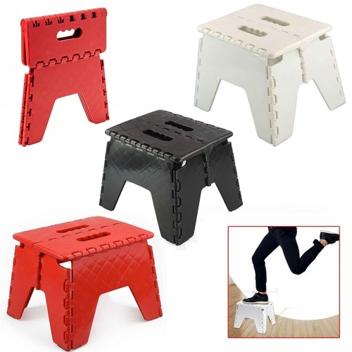 Folding plastic step stool - plastic,