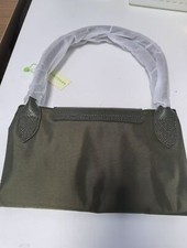 Large Green Foldable Nylon Bag with Horse Tote Bag Genuine Leather Handles