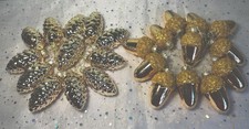 New! 24 gold pine cones & acorns glass with metal top and gold thread