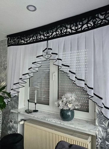 Modern white voile curtain - modern,