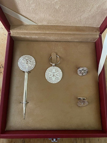 Silver cufflinks key - silver,