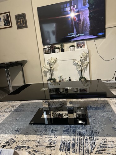 Black glass coffee table - coffee,