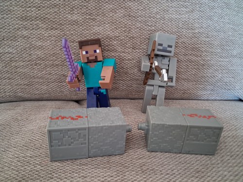 Minecraft steve and - , skeleton