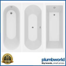 Modern Bathroom Single & Double Ended Straight Bath Gloss White Acrylic Bathtub