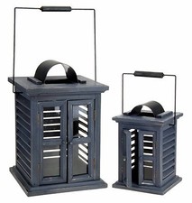 2 Wooden Candle Lanterns