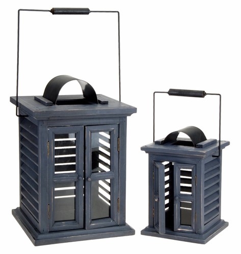 Wooden candle lanterns - wooden,