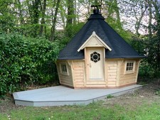 Sloping Wall 9.2m2 Grill cabin / BBQ / Grillkota / Log cabin / Hobit  Hut / Kota