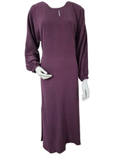 Ladies Reg Pocket Elasticated Cuff Crepe/Seva Abaya/Jilbab/Maxi in Purple 52-58