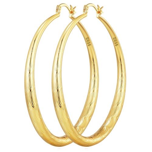 Gold hoop earrings - hoop, for