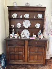 Large Vintage Oak Priory Welsh Dresser 2 Door Cupboard 2 Drawers Display Rack