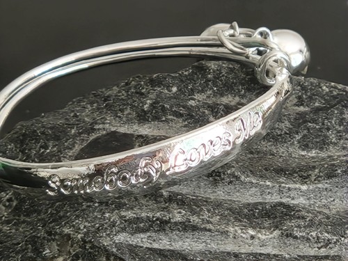 Silver baby bangle - silver, bracelet