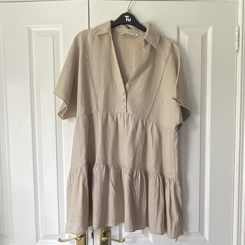 Zara beige collared - beige, short