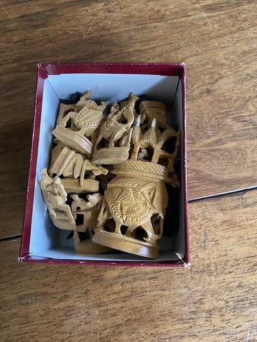Complete indian carved wooden - carved,