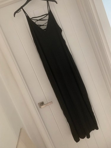 Black silky maxi - black,
