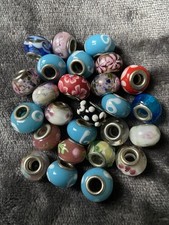 26 Glass Charm Bracelet Beads Will fit most charm bracelets Many Colours