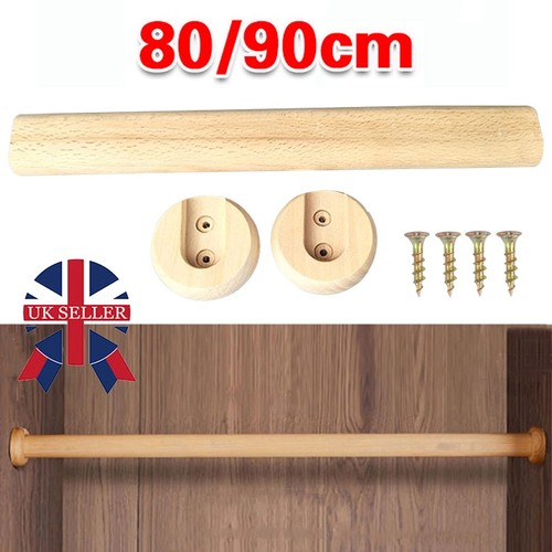 Wooden wardrobe rod rail - wardrobe,