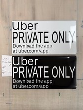 Uber Private Only Taxi Magnets X2, BLACK, WHITE & MULTIPLE SIZES AVAILABLE!