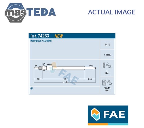 74263 engine glow plug - engine, fae
