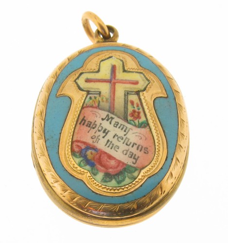 Victorian 9ct gold and enamel - gold,