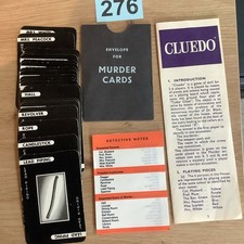 1972 Vintage Cluedo spare parts. 6 murder weapons cards,9 room cards, 6 suspects