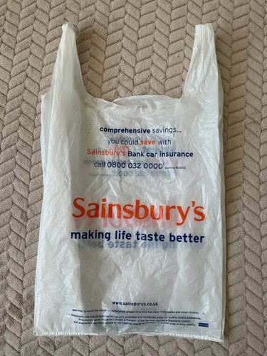 Sainsburys plastic carrier bag - sainsburys,