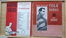 Vintage Guitar Sheet Music Tutorial Books Folk Songs Oscar Brand Solos Hardulak