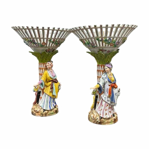 Antique porcelain pair - , figural