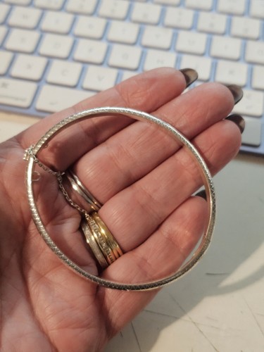 Sterling silver bangle ladies - silver,