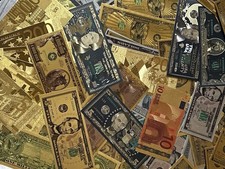 World Banknote Collectible Silver Gold Plated Bills Cash Gift Collection New1pcs