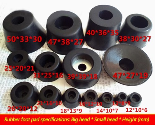 Black round rubber feet - rubber, small