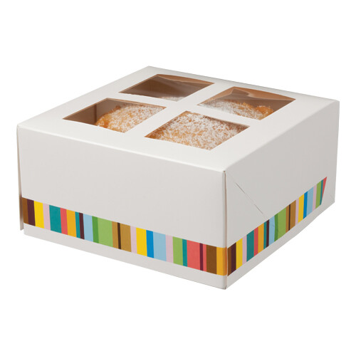 Four cupcake box with window - four,