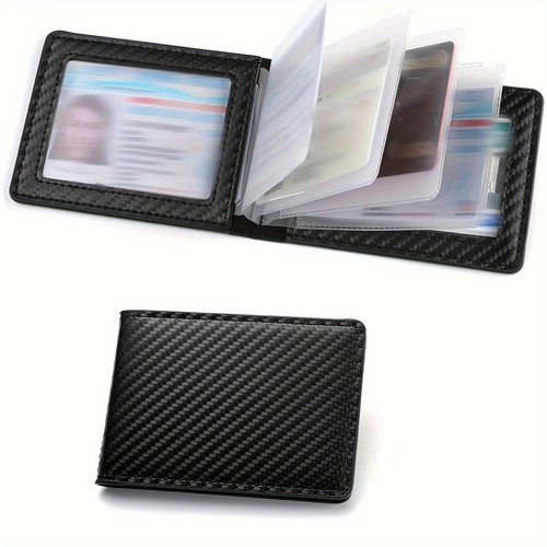 Men slim leather - leather, card