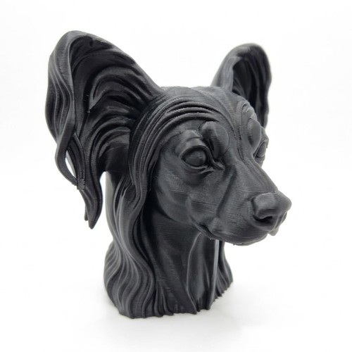 Chinese crested dog bust - crested,
