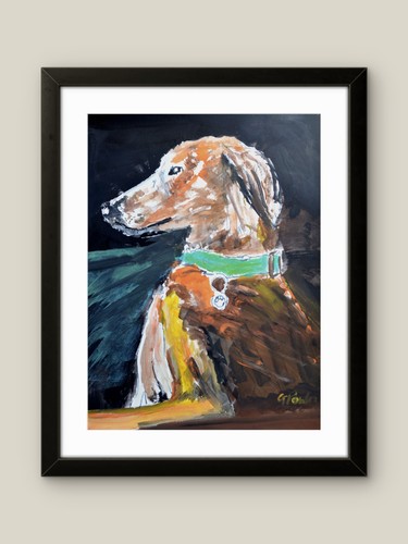 Original saluki dog painting - saluki,