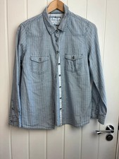 Marks & Spencer Indigo collection prett blue & white striped shirt size 16