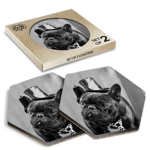 Hexagon coasters bw - coasters,