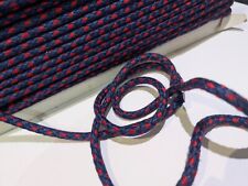 FULL CARD 25 metres dark blue/red polyester cord braid trim 7mm wide