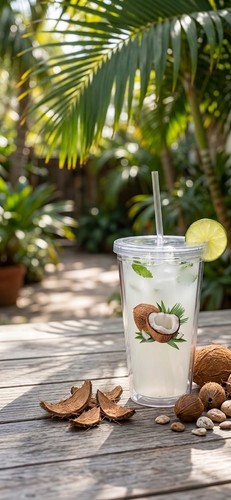 Clear plastic tumbler