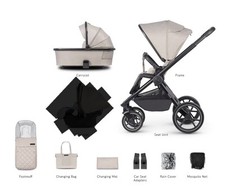 Venicci Tinum Upline 2-in-1 Pram and Pushchair Stone Beige with Carry Cot