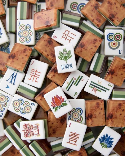 Engraved american mahjong - engraved,