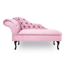 Baby pink Chesterfield chaise
