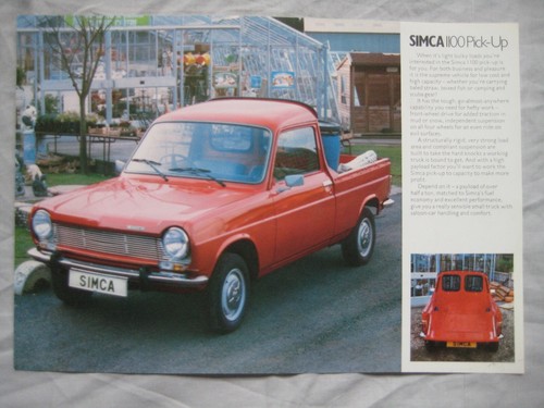 1975 simca 1100 pick - pick-up, sales
