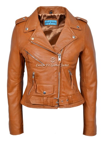 Brando ladies tan biker style - brando,