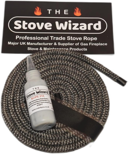 Black stove rope kit 14mm - black,